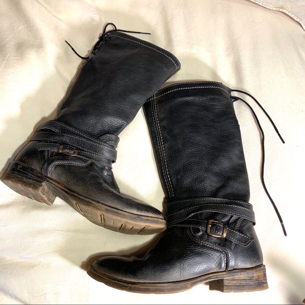Bed Stu | Distressed Black Leather Boots